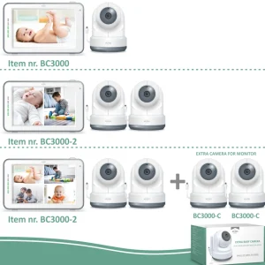 Babyfoon met monitor | Babyfoon met extra camera's*ELRO Baby Monitor Royale Hd Babyfoon Met 12,7 Cm Touchscreen En App - Met Extra Babyfoon (Bc3000-2)