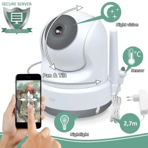 Babyfoon met monitor*ELRO Baby Monitor Royale Hd Babyfoon Met 12,7 Cm Touchscreen En App - Met Twee Extra Babyfoons (Bc3000-3)