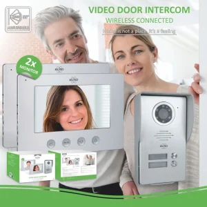 Video deur intercom | Deurintercom met camera*ELRO Bedraad Color Night Vision Deur Intercom Systeem Met Video – Twee Monitors (Dv477W2)