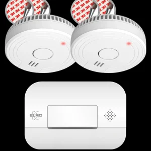 Koolmonoxidemelders | Rookmelders*ELRO Brandpreventieset – 2X Rookmelders Met 5 Jaar Batterij En Magneet Montage + Koolmonoxidemelder Met 10 Jaar Sensor (Ff1840)