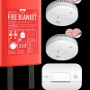 Koolmonoxidemelders | Rookmelders*ELRO Brandpreventieset - 2X Rookmelder Met 5 Jaar Batterij En Magneetmontage - Co Melder Met 10 Jaar Sensor - Blusdeken Hardcover 1,2M X 1,2M (Ff0404)