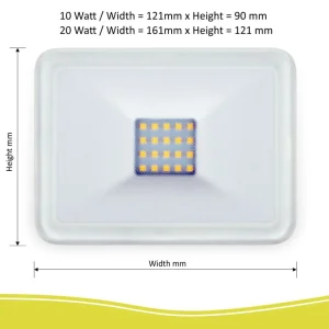 Floodlight | Buitenlamp led*ELRO Design Led Buitenlamp Met Bewegingsmelder 20W - Wit (Lf5020P)