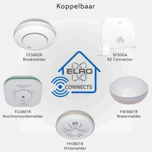 Slimme melders | Koppelbare rookmelders*ELRO Draadloos Koppelbare Rookmelders - Met Hittesensor - Voldoet Aan Europese Norm En14604 - 2 Pack (Fz5002R)
