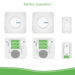 Deurbel*ELRO Draadloze Deurbel Set – Met 2X Ontvanger Op Batterij - Wit (Db3000-P1C2W)