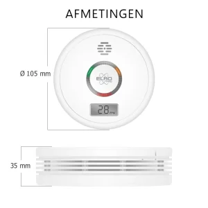 Koolmonoxidemelders*ELRO Pro Design Koolmonoxidemelder Met 10 Jaar Batterij - Automatische Zelftest - Voldoet Aan Europese Norm En50291 (Pk4910)