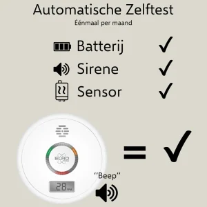 Koolmonoxidemelders*ELRO Pro Design Koolmonoxidemelder Met 10 Jaar Batterij - Automatische Zelftest - Voldoet Aan Europese Norm En50291 (Pk4910)