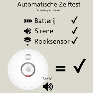Rookmelders*ELRO Pro Design Rookmelder Met Automatische Zelftest En 10 Jaar Batterij - 6 Stuks (Ps4910)