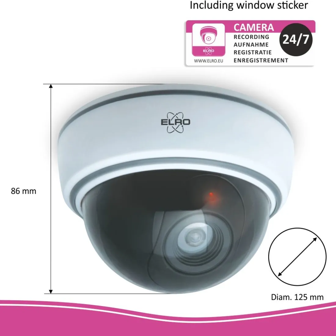 indoor_dummy_dome_camera__2.webp Dummy camera met led*ELRO Indoor Dummy Dome Camera Met Flash Light - 4 Pack (Cdd15F)