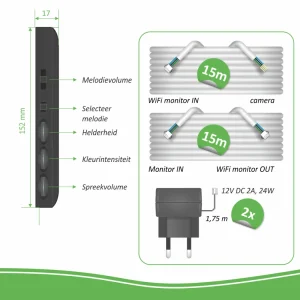 Video deur intercom | Deurintercom met camera*ELRO Ip Wifi Deurintercom Met 2 Monitoren (Dv50)