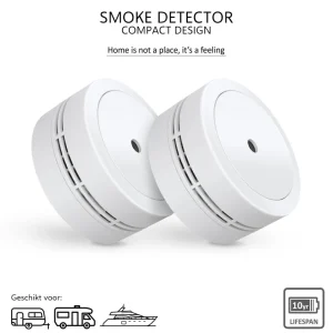 Rookmelders*ELRO Rookmelder - Compact Design Met 10 Jaar Batterij - Geschikt Voor In Caravan, Camper En Boot - 2 Pack (Fs7810)