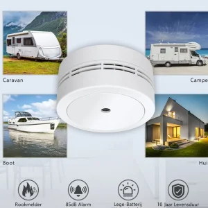 Rookmelders*ELRO Rookmelder - Compact Design Met 10 Jaar Batterij - Geschikt Voor In Caravan, Camper En Boot - 2 Pack (Fs7810)