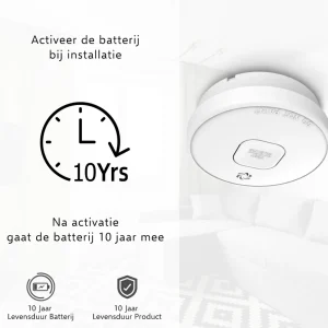 Rookmelders*ELRO Rookmelder Met 10 Jaar Batterij – 10 Jaar Sensor - Voldoet Aan Europese Norm En14604 (Fs2010)