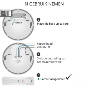Koppelbare rookmelders | Rookmelders*ELRO Rookmelder 230V - 5 Jaar Back-Up Batterij - 6 Pack (Fs1105P)