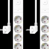 Elektra*ELRO Stekkerdoos 4-Voudig Met Overspanningsbeveiliging - 1,5M Snoer En Schakelaar – Kinderbeveiliging – Randaarde Stekker – Max. 3680W – Tuv Getest | 2-Pack (Es704)