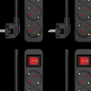 Elektra*ELRO Stekkerdoos 3-Voudig Met Schakelaar En 1,5M Snoer – Kinderbeveiliging – Randaarde Stekker – Max. 3680W – Tuv Getest | 4-Pack (Es103S)