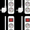 Elektra*ELRO Stekkerdoos 3-Voudig Met Schakelaar En 1,5M Snoer – Kinderbeveiliging – Randaarde Stekker – Max. 3680W – Tuv Getest | 4-Pack (Es103S)