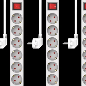 Elektra*ELRO Stekkerdoos 6-Voudig Met Schakelaar En 1,5M Snoer – Kinderbeveiliging – Randaarde Stekker – Max. 3680W – Tuv Getest | 3-Pack (Es106S)