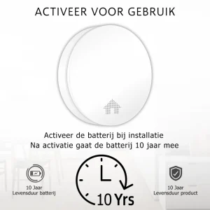 Rookmelders*ELRO Ultra Dunne Rookmelder Met 10 Jaar Batterij - Voldoet Aan Europese Norm En14604 - 4-Pack (Fs4610)