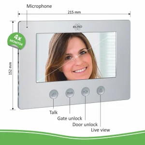 Video deur intercom | Deurintercom met camera*ELRO Video Deur Intercom - 4 Appartementen - Met 4 X 7 Inch Kleurenscherm (Dv477W4)