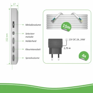 Video deur intercom*ELRO Wifi Ip Video Deur Intercom – 4 Appartementen (Dv477Ip4)