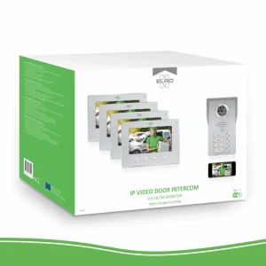 Video deur intercom*ELRO Wifi Ip Video Deur Intercom – 4 Appartementen (Dv477Ip4)