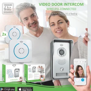 Video deur intercom | Deurintercom met camera*ELRO Wifi Ip Video Deurbel – Met 2X Draadloze Deurgong (Dvc040Ip2)